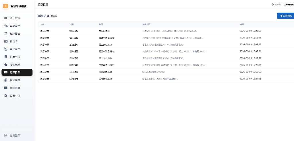 消息管理页